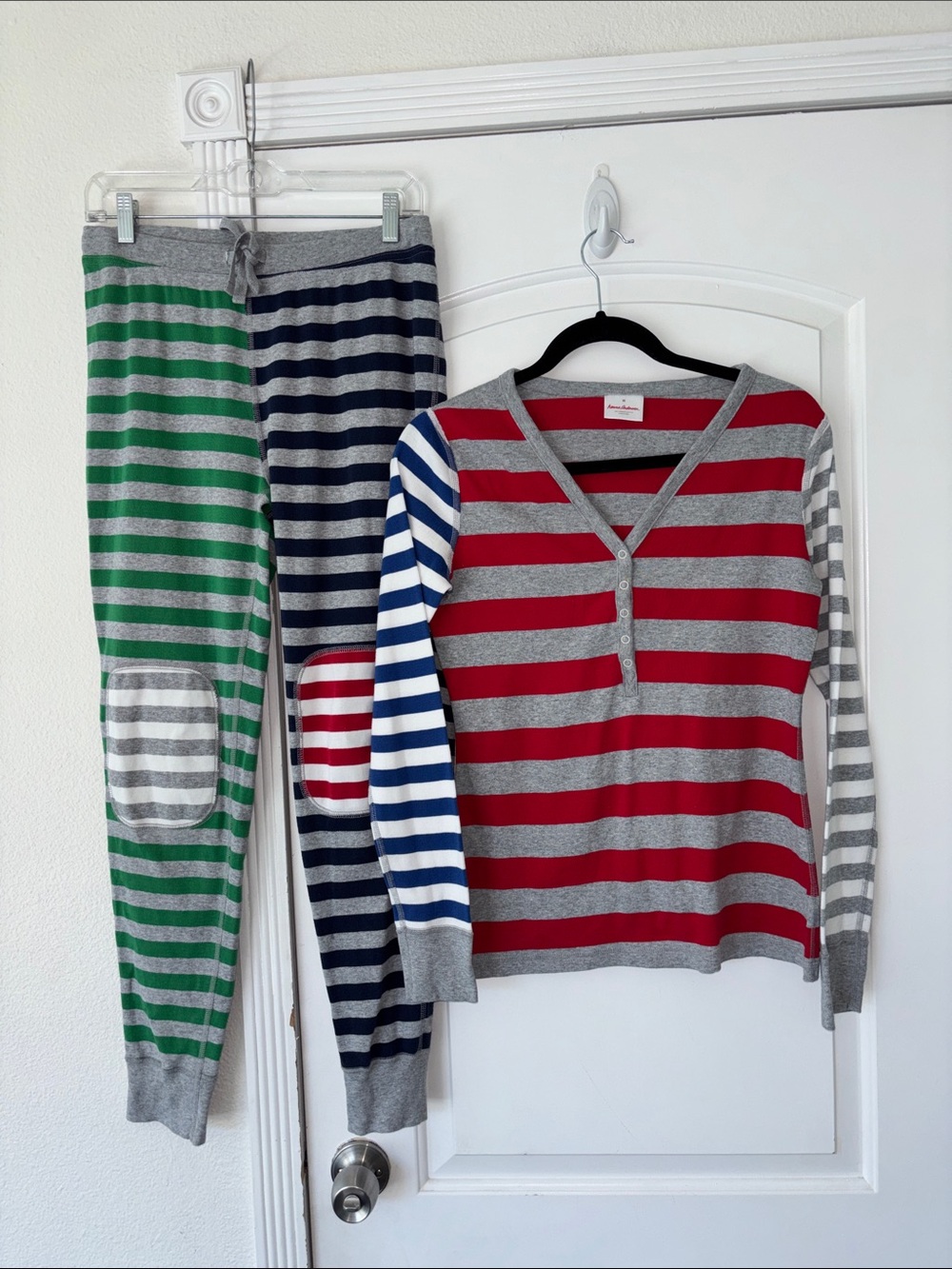 Hanna Andersson organic cotton striped pajamas set M
